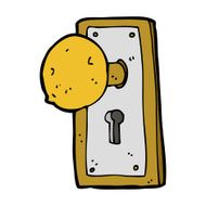 cartoon old door knob N9