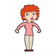 cartoon woman shrugging shoulders N716