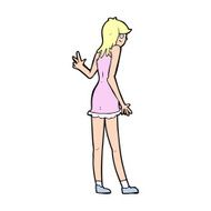 Cartoon Woman Waving N502