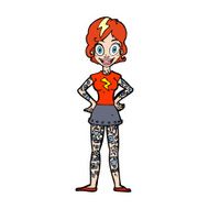 cartoon woman with heavy tattoos N15