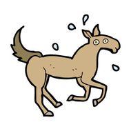 cartoon horse sweating N12