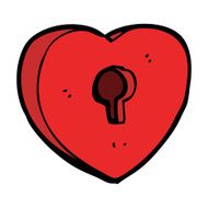 cartoon heart with keyhole N38