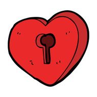 cartoon heart with keyhole N39