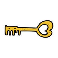 cartoon heart shaped key N27
