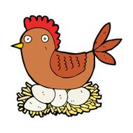 cartoon hen on eggs N13