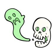 cartoon spooky skull N256