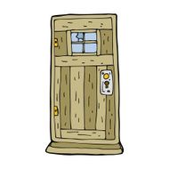 cartoon old wood door N15
