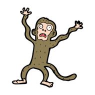 cartoon frightened monkey N15