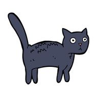 cartoon frightened cat N35