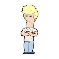 cartoon man with folded arms N47