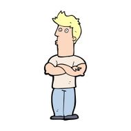 cartoon man with folded arms N48