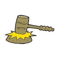 cartoon gavel banging N16