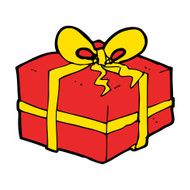 cartoon christmas present N80