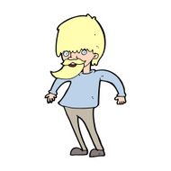 cartoon bearded man shrugging shoulders N11