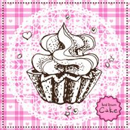 Hand drawn Cake Vector illustration