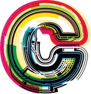 Colorful Grunge LETTER c