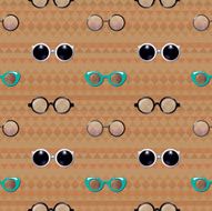 Hipster Glasses Vector Seamless Pattern