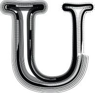 font Illustration Letter U N8