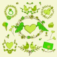 Vintage frames and hand-drawn Love decorative elements N9