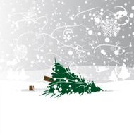 Felled tree in forest vector illustration