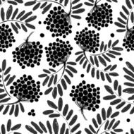 Rowan branch with berries seamless pattern for your design N2