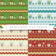 Set of four seamless christmas pattern