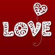 Vector cut out paper lacy love sign