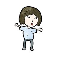 cartoon woman making choice N9