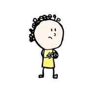 cartoon woman wringing hands N2