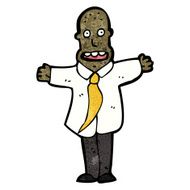 cartoon businessman shrugging shoulders N19