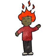 cartoon man with hair on fire N8