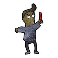 cartoon man combing hair N21