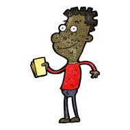 cartoon boy selling tickets N2