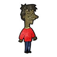 cartoon nervous man N234