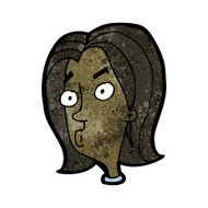 cartoon curious woman N93