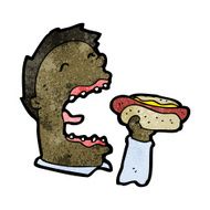 cartoon man eating hot dog N4