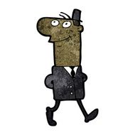 cartoon businessman walking to work N28