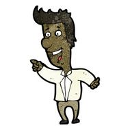 cartoon man pointing and laughing N55