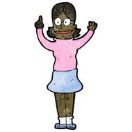 cartoon clever woman with idea N4