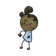 cartoon happy doodle woman N10