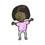 cartoon nervous woman N56