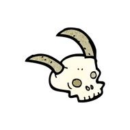 cartoon horned skull N8