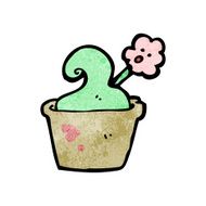 cartoon flower in pot N16