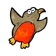 cartoon christmas robin N76