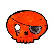 cartoon skull with pirate eye patch N5