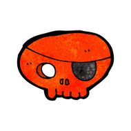 cartoon skull with pirate eye patch N8