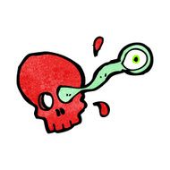 cartoon skull with gross eyeball N2