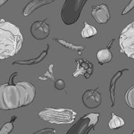 vector seamless pattern of vegetables