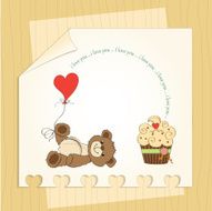 cute love card with teddy bear