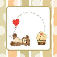 cute love card with teddy bear N2